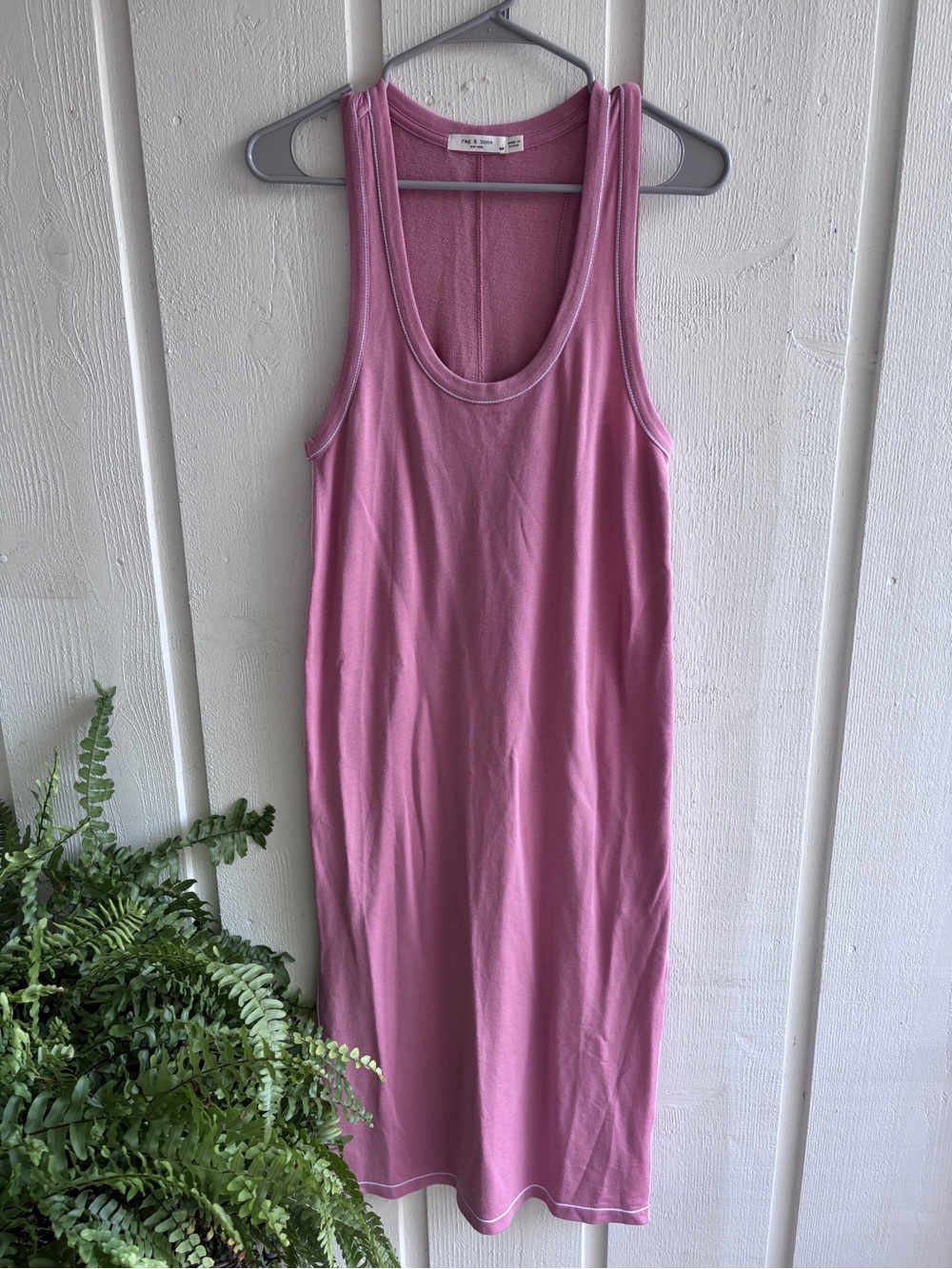 rag & bone Pink Ribbed Tank Dress